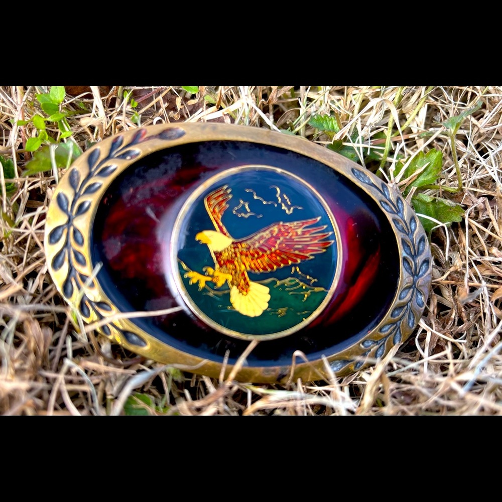 Vintage American Eagle 🦅 brass belt buckle by Heritage